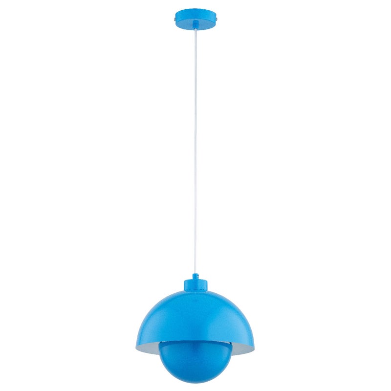 Lampa wisząca Kuger niebiesko-biała 1xE27x15W do kuchni wym: 85 x 27 x 27 cm metal Alfa