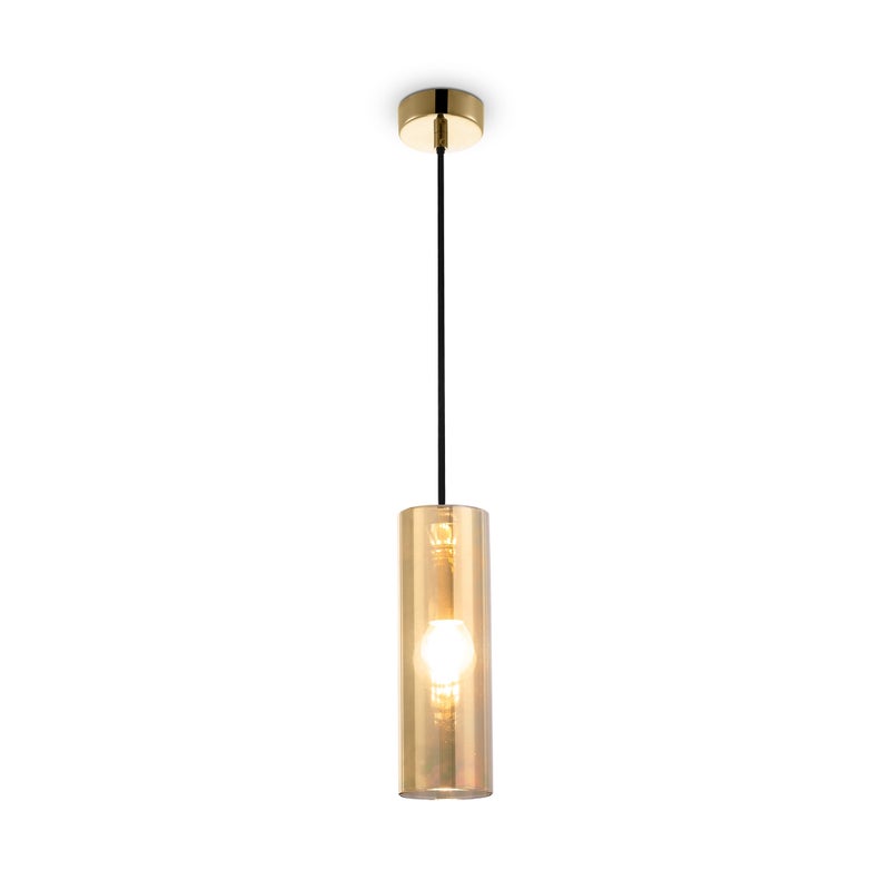 Lampa wisząca Gioia mosiężno-złota 1xE14x40W tuba wym: 178 x 8 x 8 cm szkło Maytoni