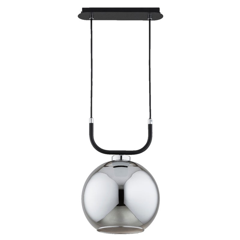 Lampa wisząca Binary czarna-chromowana 1xE27x15W nad stół wym: 75 x 25 x 25 cm szkło Alfa
