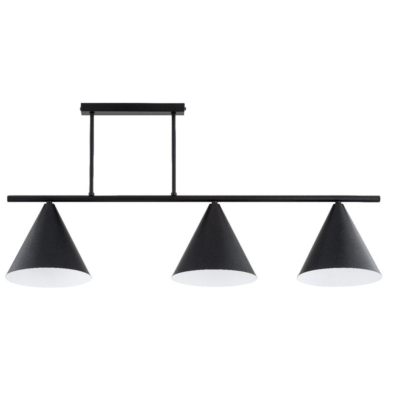 Lampa sufitowa wisząca Torus czarno-biała 3xE27x15W minimalistyczna wym: 40 x 90 x 20,5 cm metal Alfa