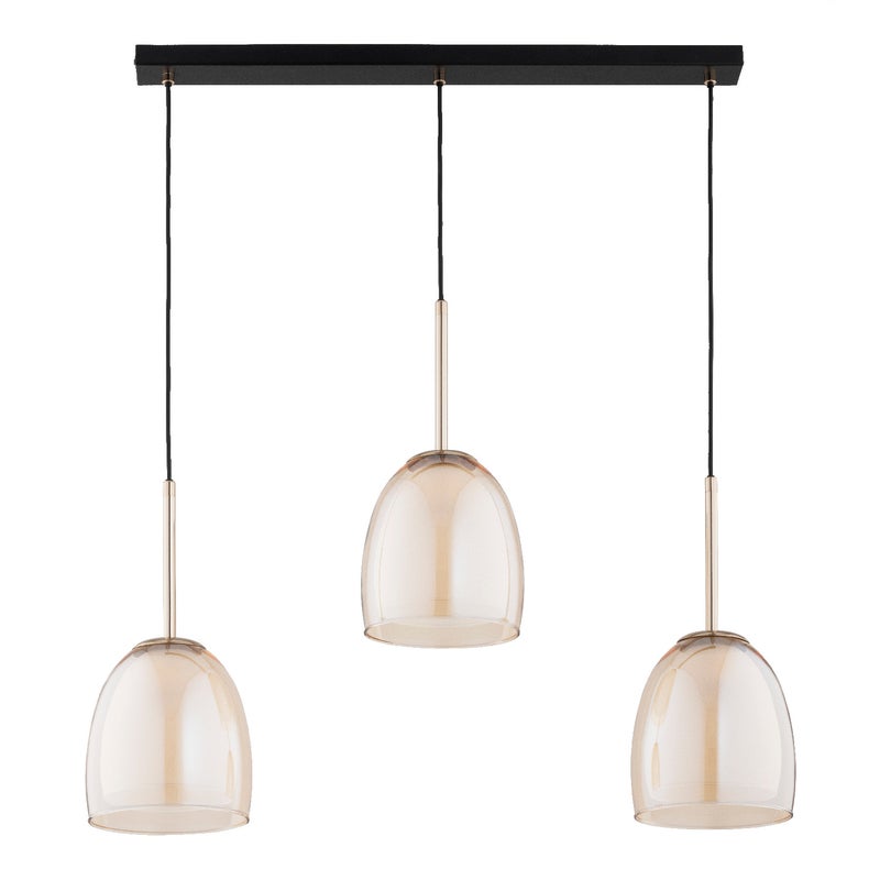 Lampa wisząca Rovena czarno-bursztynowy-złota 3xE27x15W nowoczesna wym: 88 x 82 x 20 cm metal Alfa