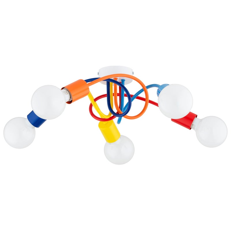 Lampa sufitowa wisząca Farta multikolor 5xE27x15W dziecięca wym: 17 x 55 x 55 cm metal Alfa