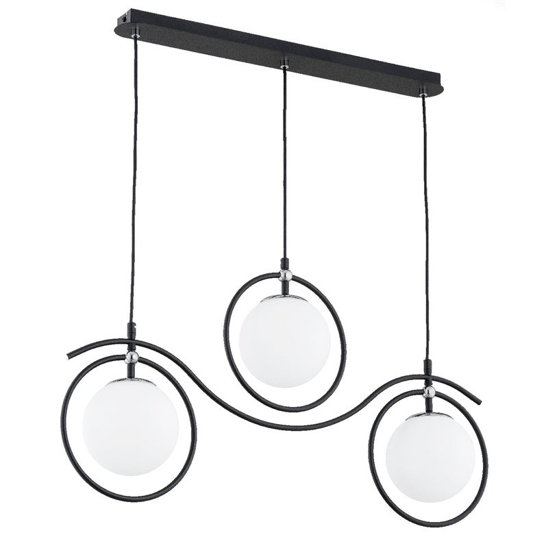 Lampa wisząca Kira czarno-biała 3xE14x10W dekoracyjna wym: 90 x 24 x 78 cm metal Alfa