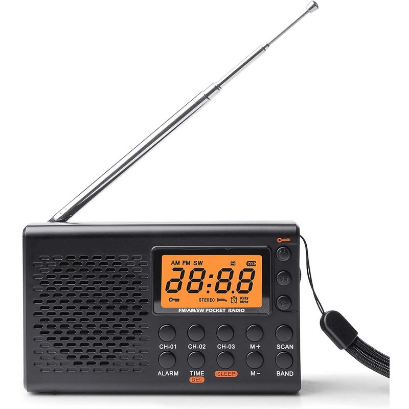 Przenośne radio AM/FM/SW z funkcją budzika i timera, idealne na prezent, dla rodziny i seniorów