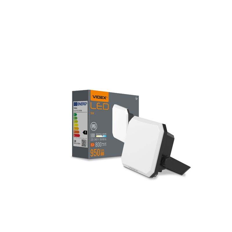 Naświetlacz LED czarny LED 10W 5000K 800lm IP65 wym: 6,7 x 8,4 x 3,3 cm aluminium Videx