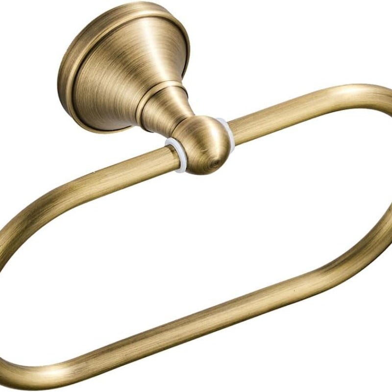 Antyczny mosiężny owalny wieszak na ręczniki - Wieszak na ręczniki łazienkowe (brąz szczotkowany)