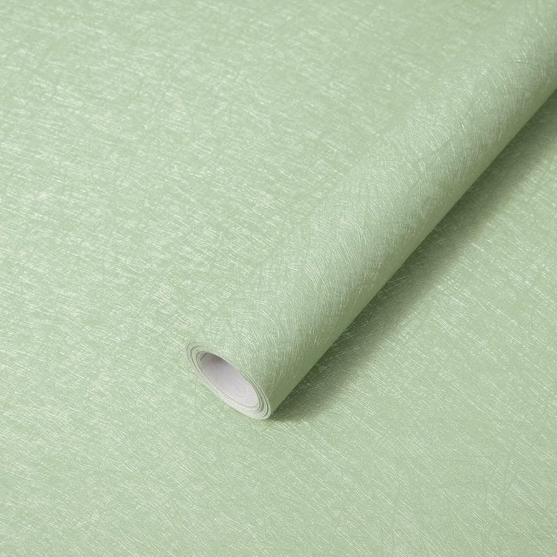1 rolka (0,4 x 3 metry) jasnozielonej, wodoodpornej, samoprzylepnej tapety winylowej do mebli, odpowiedniej do ścian sypialni, szafek i stołów