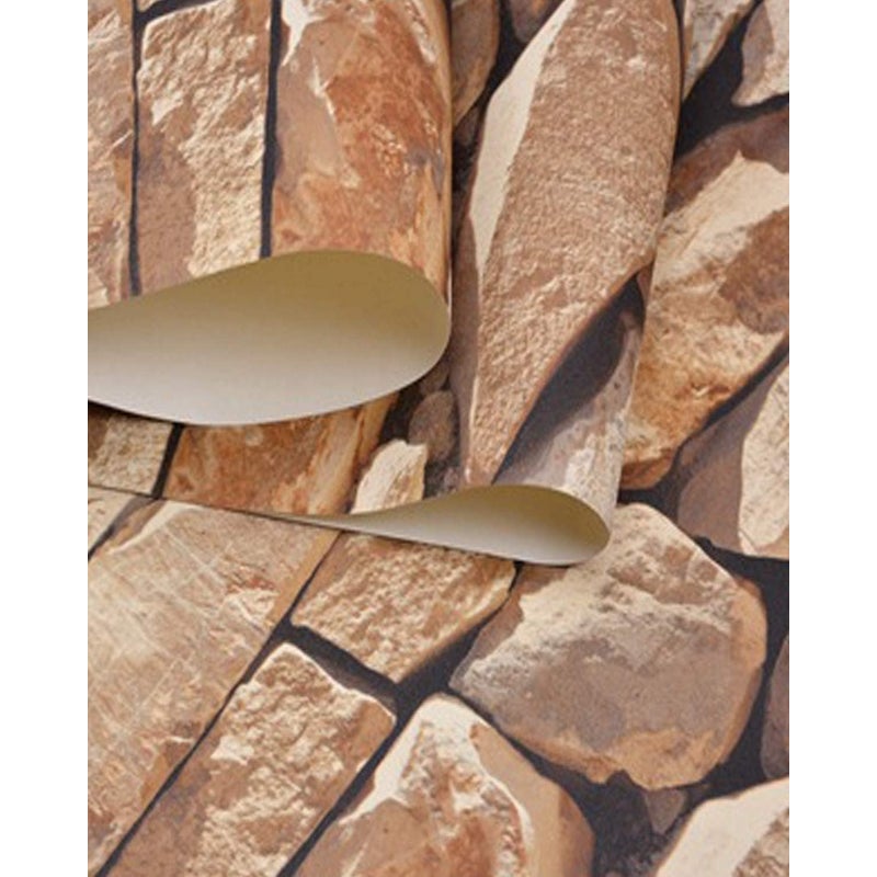 Tapeta trompe l'oeil, efekt antycznej cegły, 9,5 m x 0,53 m, kamień art déco