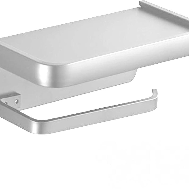 Uchwyt na papier toaletowy do łazienki, ścienny uchwyt na ręczniki papierowe do domu (dwuwarstwowy, srebrny)