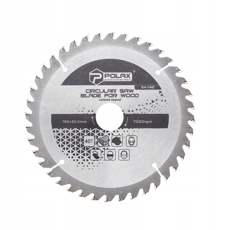 Polax Tarcza piła tarczowa do drewna 190 x 30.0/25.4 40Т