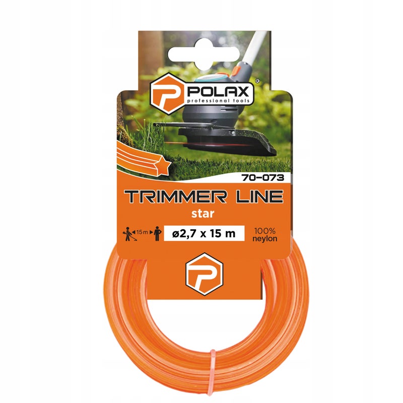 Żyłka tnąca do podkaszarek trimmer Gwiazda 2.7mm x 15m Polax