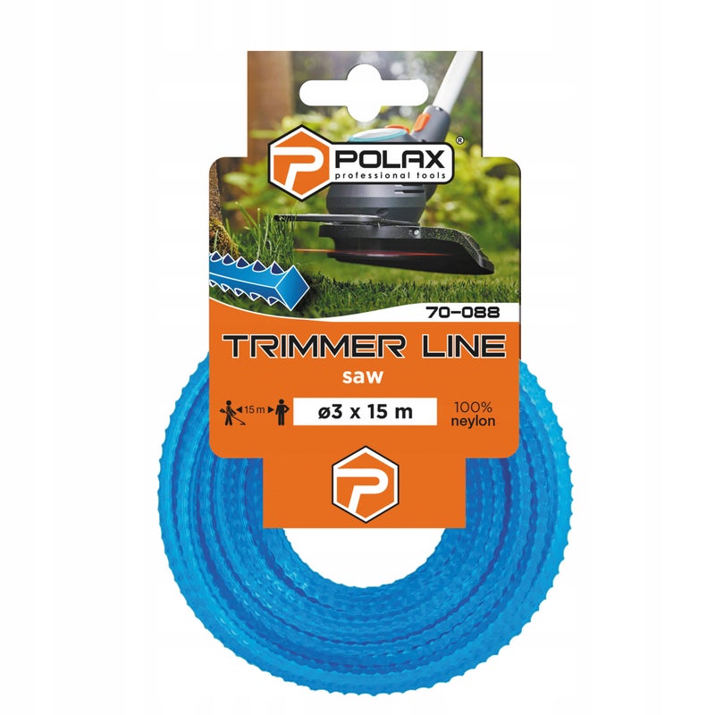 Żyłka tnąca do podkaszarek trimmer Piła 3mm x 15m Polax