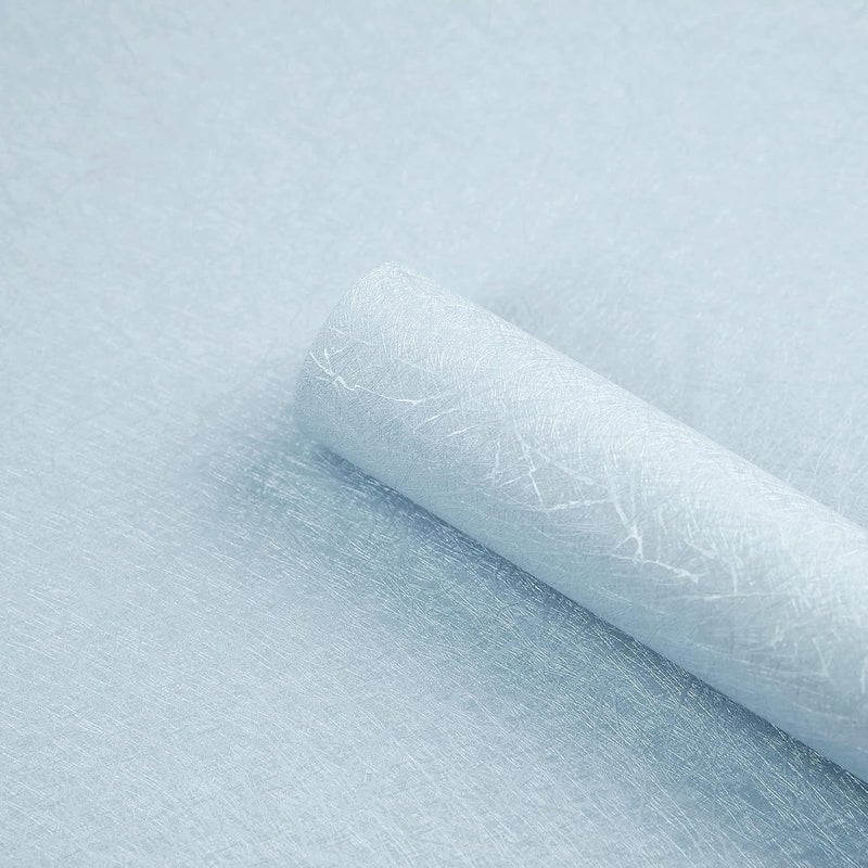 1 rolka (0,4 x 3 metry) błękitnej, wodoodpornej, samoprzylepnej tapety winylowej do mebli, odpowiedniej do ścian sypialni, szafek i stołów