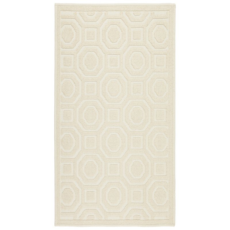 Dywanik łazienkowy Lino 73x135 cm bawełna egipska geometryczny beżowy