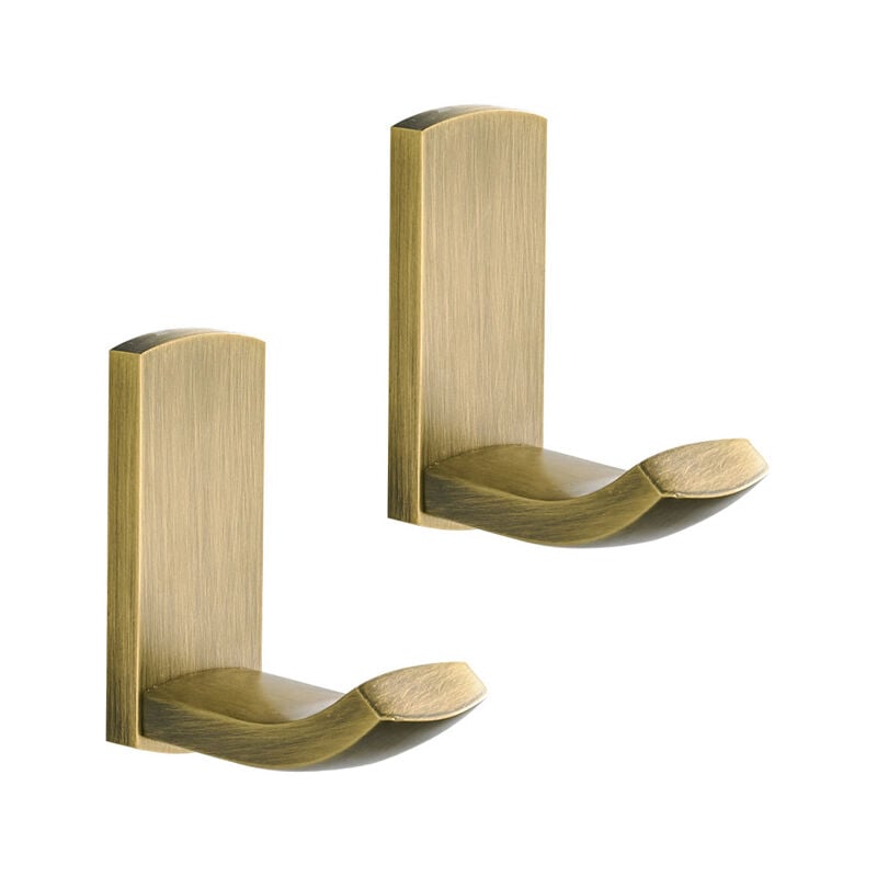 Antyczny mosiężny wieszak na ręczniki do łazienki, kuchni, wieszak ścienny z brązu - zestaw 2 szt.