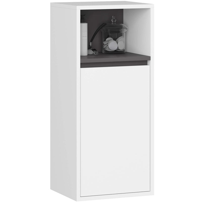 Szafka łazienkowa wisząca AKORD VAMI Biała, Grafit Szary 35 cm 1 drzwi 3 półki 35x80x30 cm