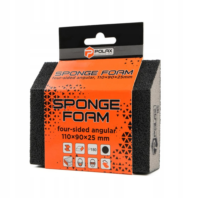 Polax Klocek kostka gąbka ścierna skośna szlifierska 110×90×25mm P180