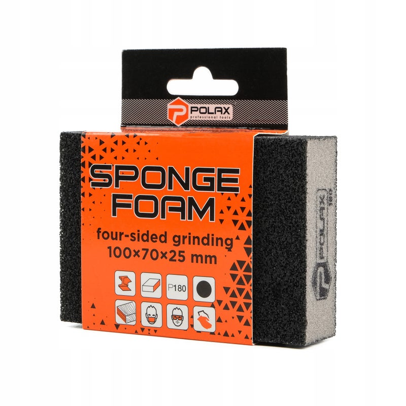 Polax Klocek kostka gąbka ścierna szlifierska 100×70×25mm P180