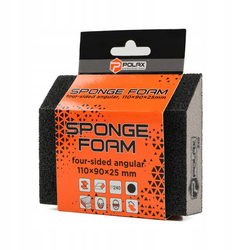 Polax Klocek kostka gąbka ścierna skośna szlifierska 110×90×25mm P240 Polax