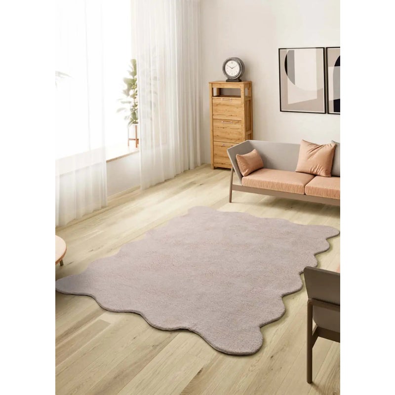 Dywan wewnętrzny falowany brzeg, makijażowy (cielisty), 160 x 230 cm, MELLOW gładki - ATTICGO