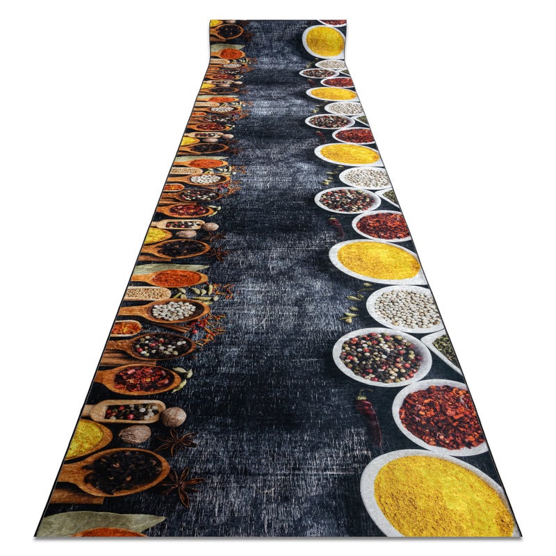 CHODNIK podgumowany DO PRANIA LOTUS KITCHEN 40580 Naczynia, do kuchni szary / żółty 100cm 100x180 cm