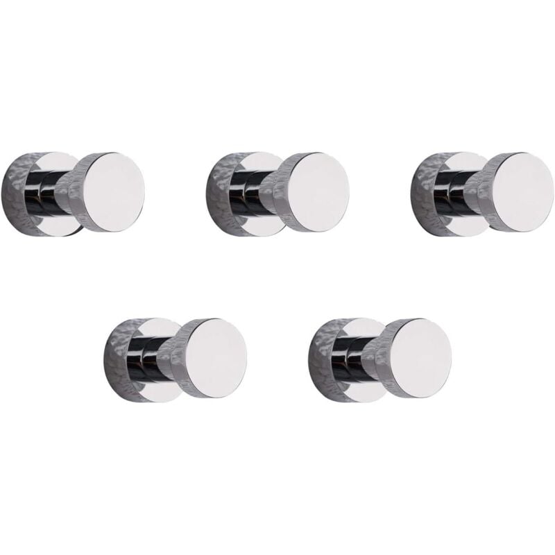 Wieszaki ścienne, wieszaki na ręczniki do łazienki, kuchni, drzwi, szafek i kredensów, zestaw 5 sztuk, srebrny