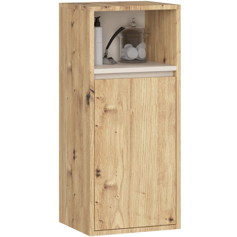Szafka łazienkowa wisząca AKORD VAMI Dąb Artisan, Kaszmir 35 cm 1 drzwi 3 półki 35x80x30 cm