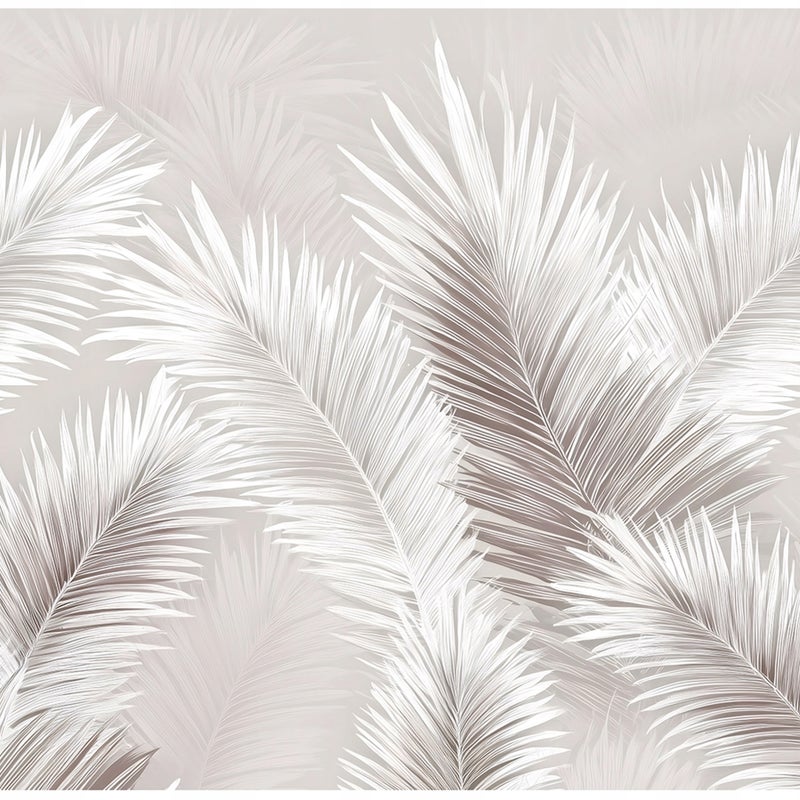 Fototapeta Liście Beton Pióra 300x210 cm Tapeta Do Sypialni Salonu Kuchni Na Flizelinie
