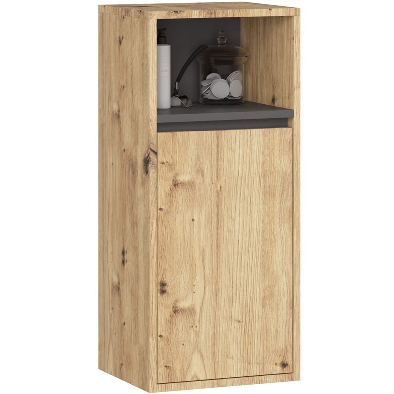 Szafka łazienkowa wisząca AKORD VAMI Dąb Artisan, Grafit Szary 35 cm 1 drzwi 3 półki 35x80x30 cm