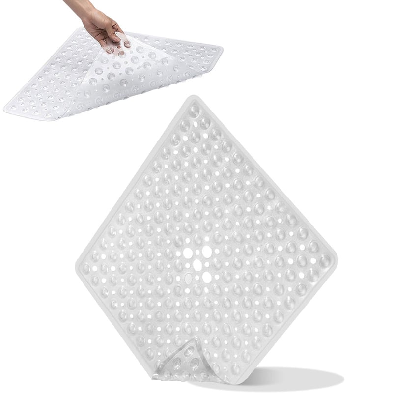 Przezroczysta antypoślizgowa mata prysznicowa/łazienkowa z przyssawkami - 53 x 53 cm - Mata antypoślizgowa prysznicowa - Przezroczysta