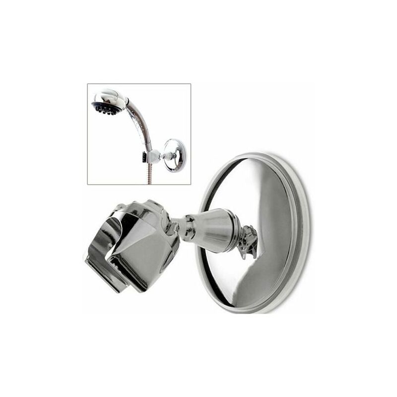 Uchwyt na słuchawkę prysznicową, przyssawka do montażu na ścianie, regulowana słuchawka prysznicowa, chrom, z możliwością obrotu o 360°