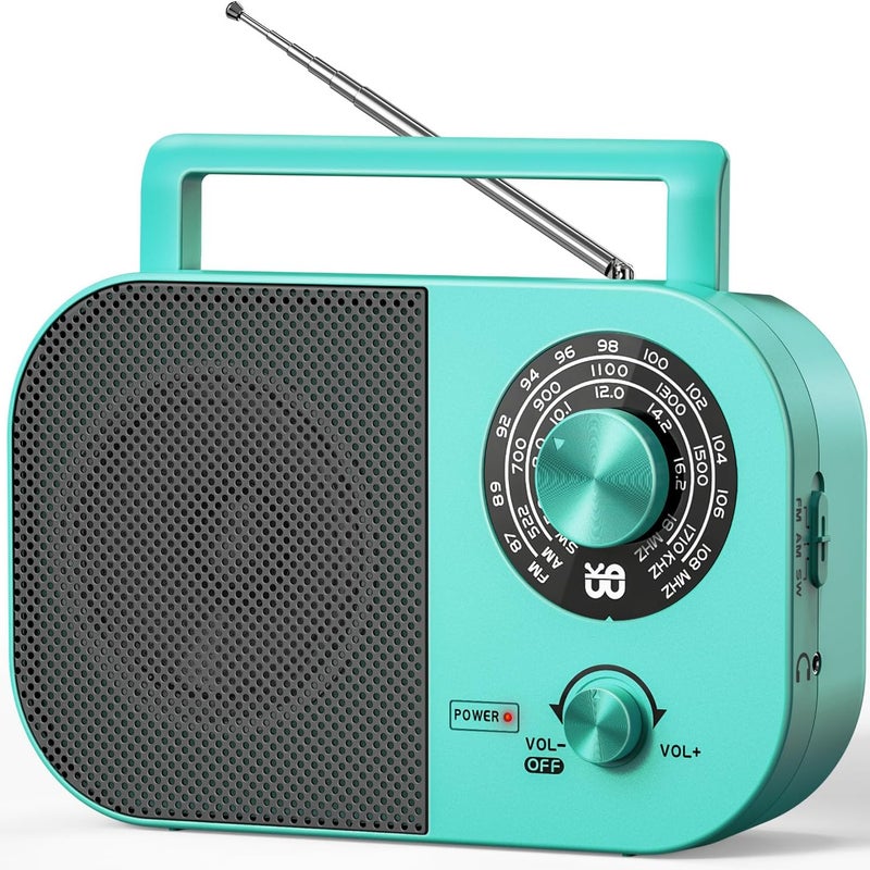 Radio przenośne AM, FM, SW, do domu/na zewnątrz/na kemping/w sytuacjach awaryjnych (niebieskie).