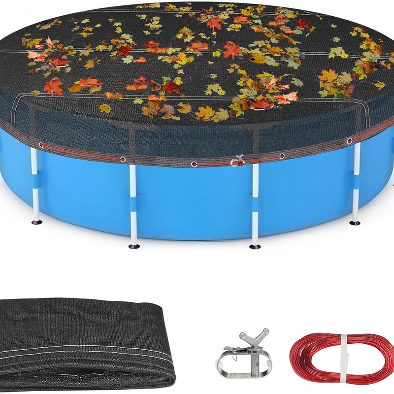 Okrągłe przykrycia basenowe anty-liściowe, zimowa pokrywa do basenów naziemnych, rozmiar: 1,80 m