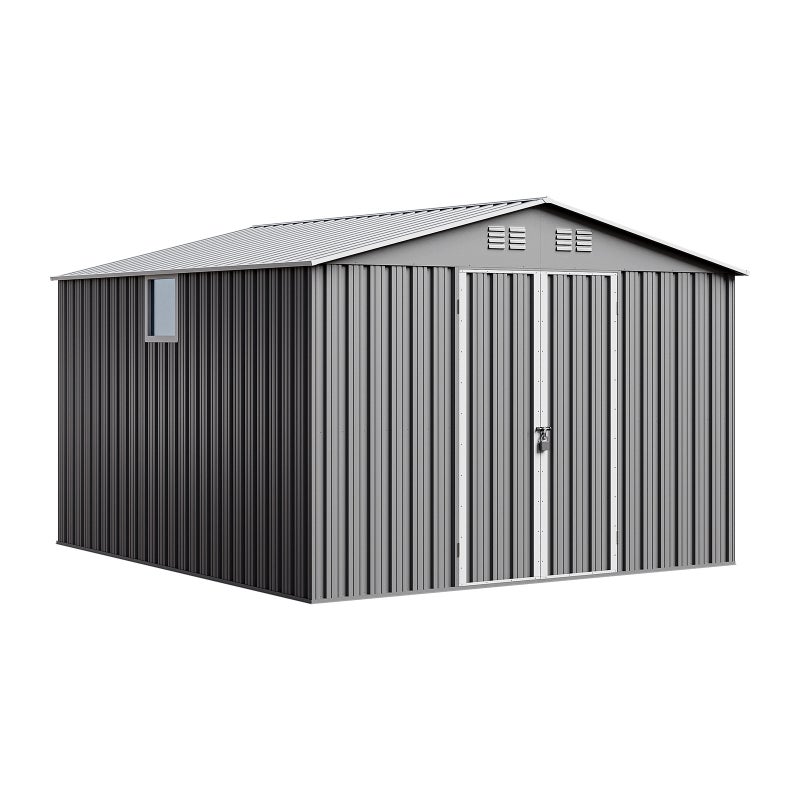 Domek ogrodowy NORDVIC Thor 283x313 cm, uchylne drzwi, Light Grey