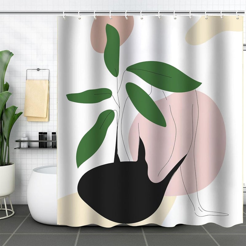 Zasłona prysznicowa 180 x 180 cm, odporna na pleśń, wodoodporna, zmywalna, wykonana z poliestru, z 12 kółkami do zawieszania, odpowiednia do łazienek