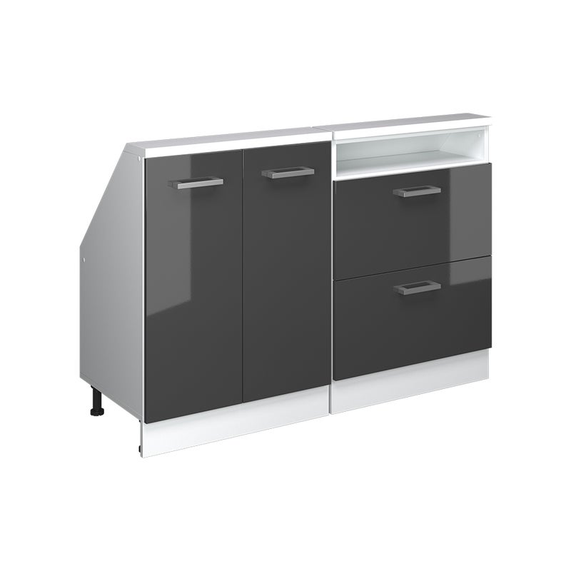 Vicco Szafka kuchenna na dach skośny R-Line, Antracyt wysoki połysk, 120 cm Zestaw 2 sztuk
