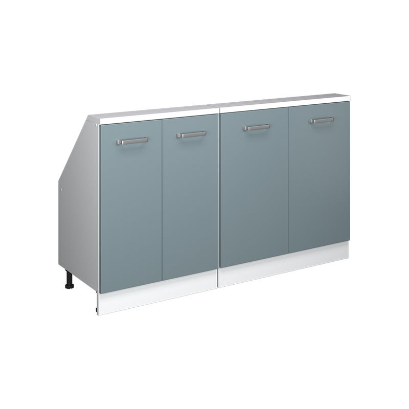 Vicco Szafka kuchenna na dach skośny R-Line, Niebiesko-szary, 140 cm Zestaw 2 sztuk