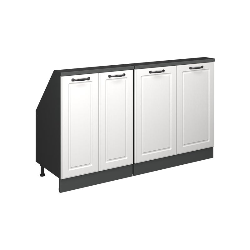 Vicco Szafka kuchenna na dach skośny R-Line, Biały domek wiejski, 140 cm Zestaw 2 sztuk