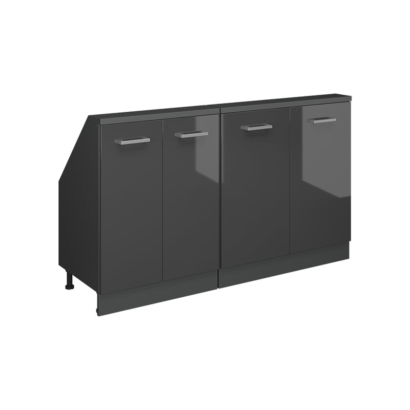 Vicco Szafka kuchenna na dach skośny R-Line, Antracyt wysoki połysk, 140 cm Zestaw 2 sztuk