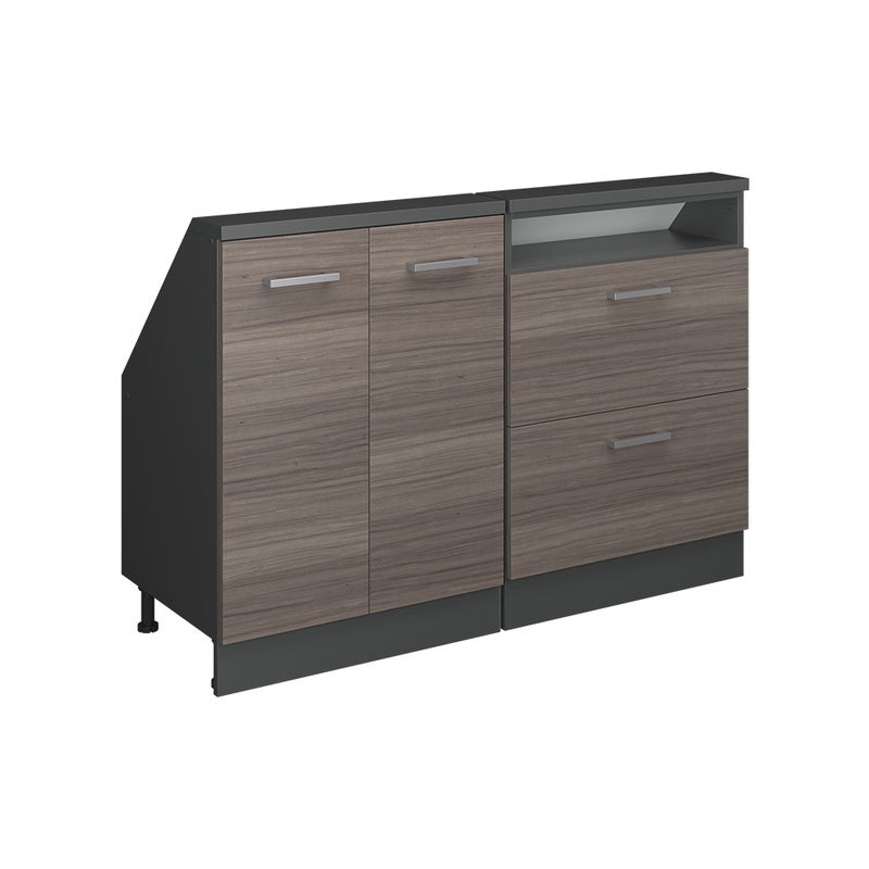 Vicco Szafka kuchenna na dach skośny R-Line, Szlachetna szarość, 120 cm Zestaw 2 sztuk