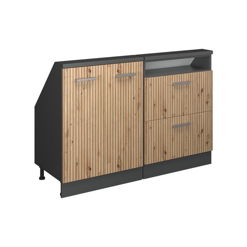 Vicco Szafka kuchenna na dach skośny R-Line, Dąb rzemieślniczy, 120 cm Zestaw 2 sztuk