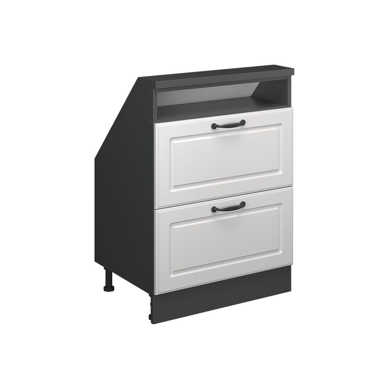 Vicco Szafka kuchenna na dach skośny R-Line, Biały domek wiejski, 60 cm z 2 szufladami