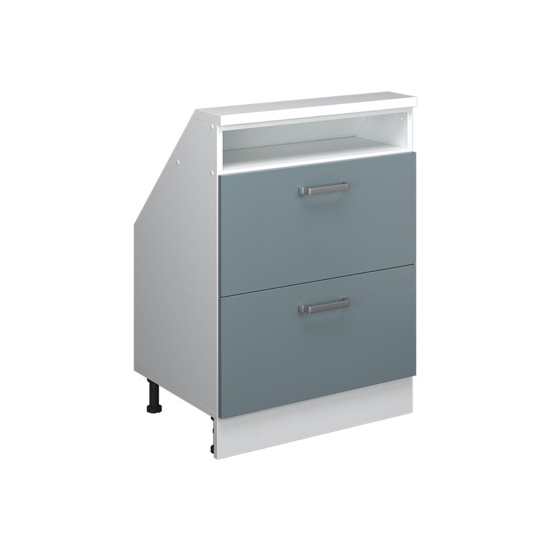 Vicco Szafka kuchenna na dach skośny R-Line, Niebiesko-szary, 60 cm z 2 szufladami