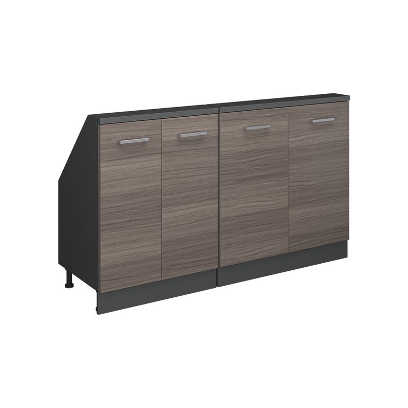 Vicco Szafka kuchenna na dach skośny R-Line, Szlachetna szarość, 140 cm Zestaw 2 sztuk