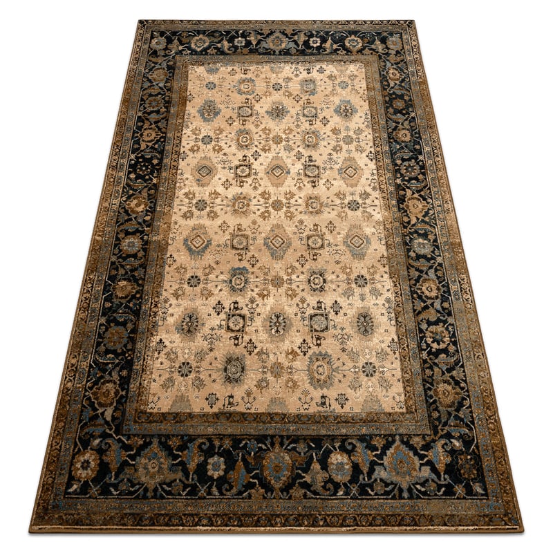 Dywan wełniany OMEGA AVILA Ornament, ramka koniak brązowy 170x235 cm