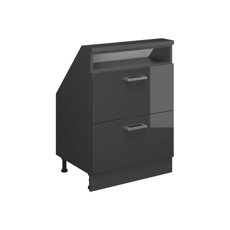 Vicco Szafka kuchenna na dach skośny R-Line, Antracyt wysoki połysk, 60 cm z 2 szufladami
