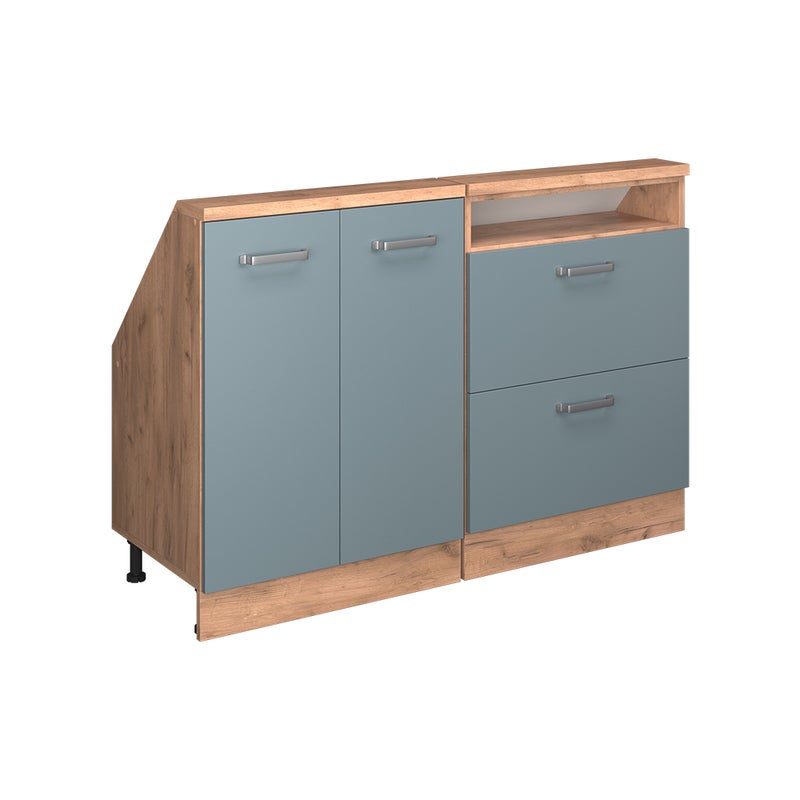 Vicco Szafka kuchenna na dach skośny R-Line, Niebiesko-szary, 120 cm Zestaw 2 sztuk