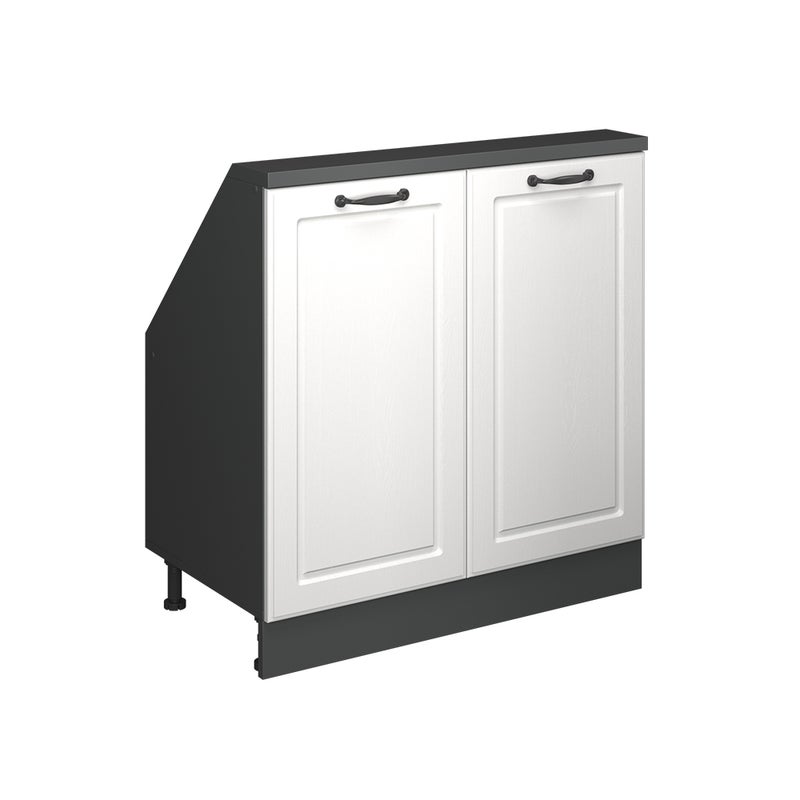 Vicco Szafka kuchenna na dach skośny R-Line, Biały domek wiejski, 80 cm z 2 drzwiami