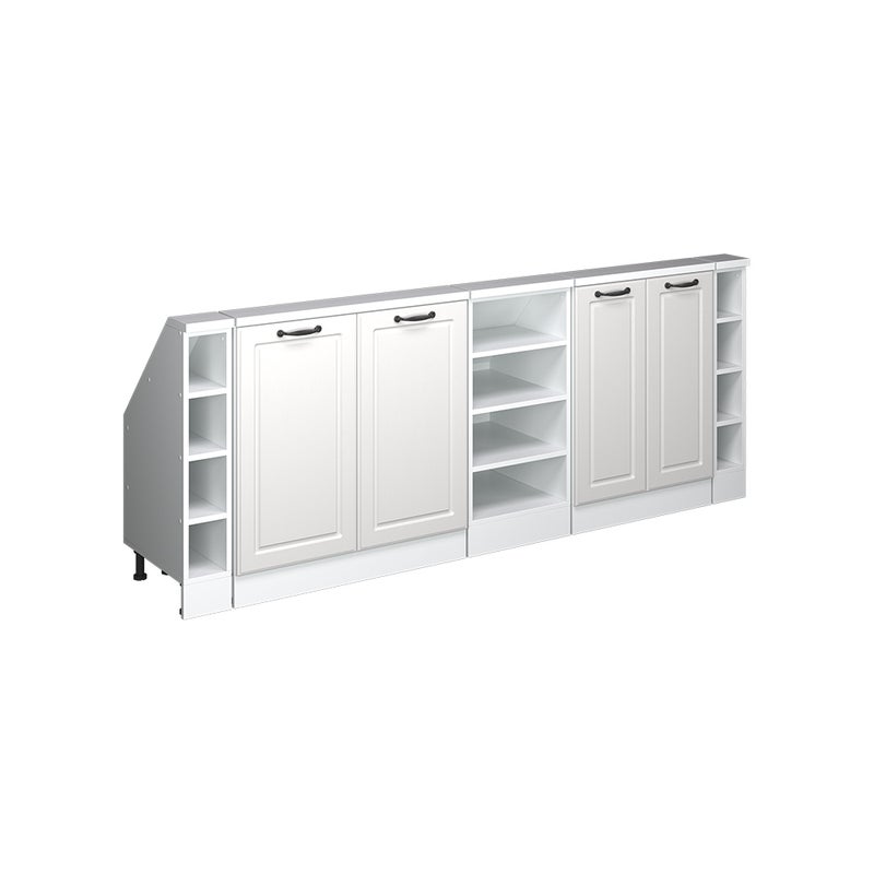 Vicco Szafka kuchenna na dach skośny R-Line, Biały domek wiejski, 215 cm Zestaw 5 sztuk