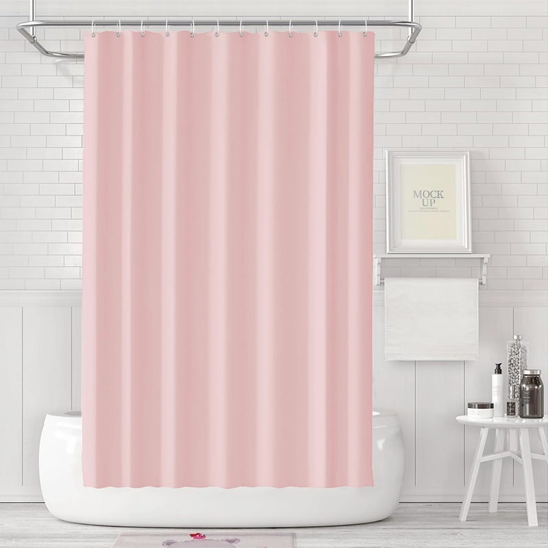 Zasłona prysznicowa 180 x 180 cm - Antygrzybiczna - Wodoodporna i zmywalna - PEVA - Różowa